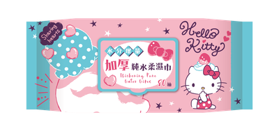 HELLO KITTY - 加蓋 加厚超純水柔濕巾-水分增量款 (一般無紡布) - 80抽*24包(箱購)-80抽*24包(箱購)