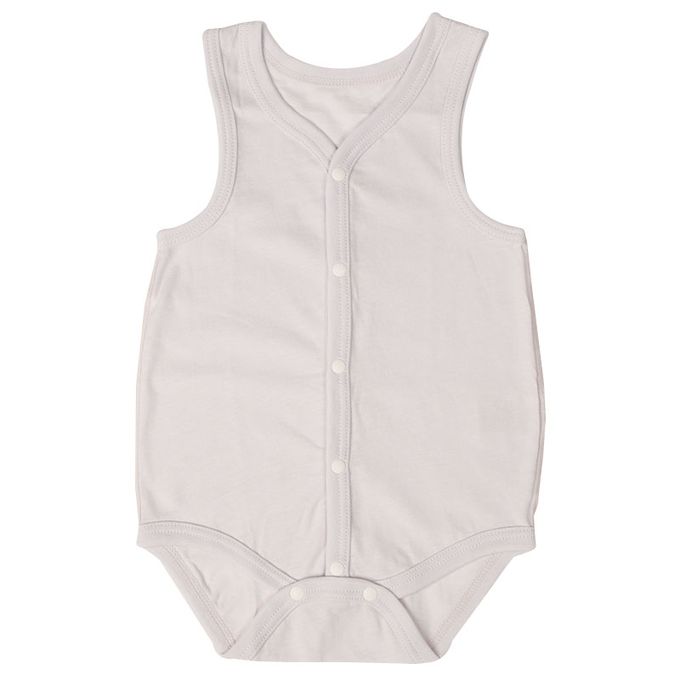 akachan honpo - 涼爽無袖前開式包屁衣-純棉 2件組-紫色