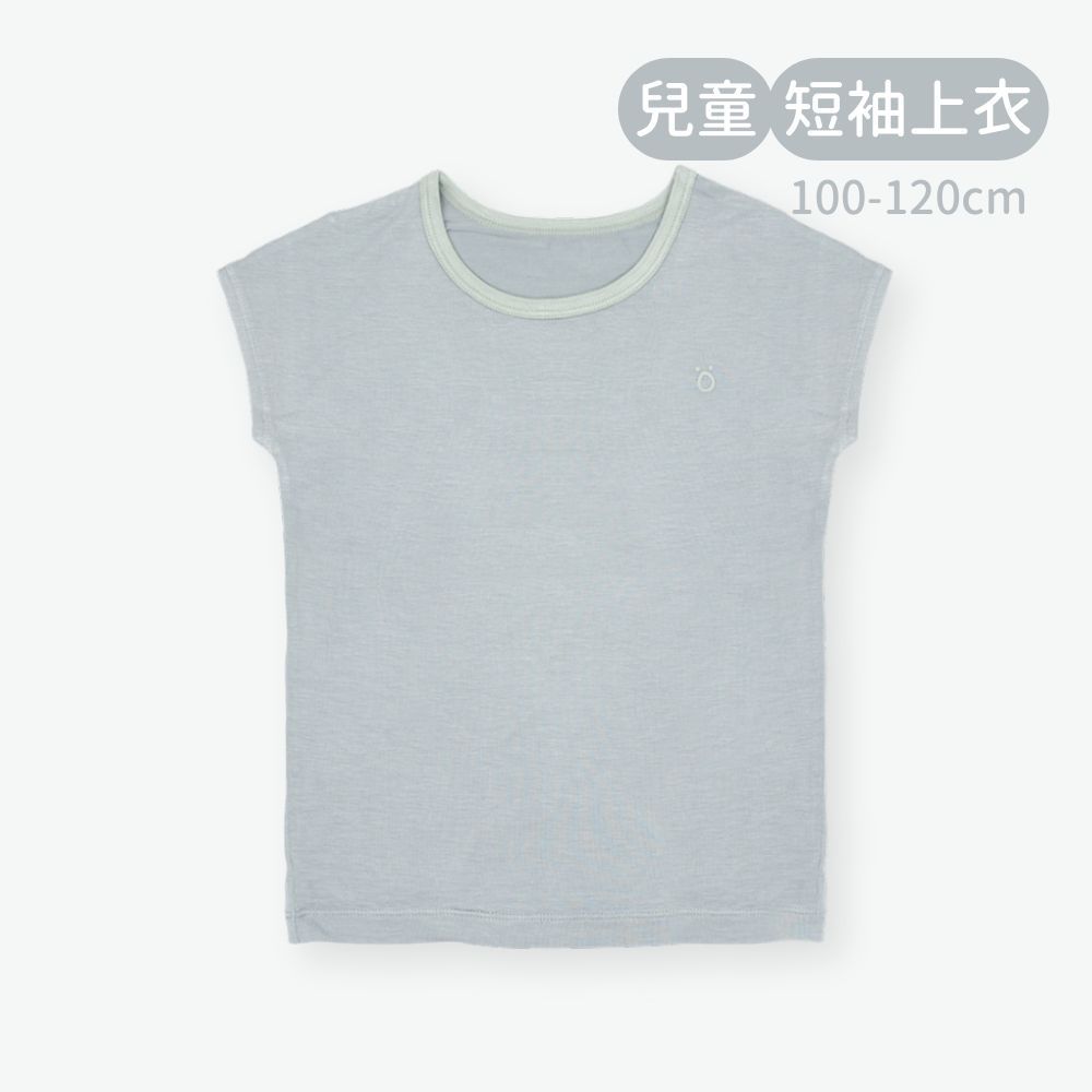 輕柔感短袖上衣(兒童)-灰藍
