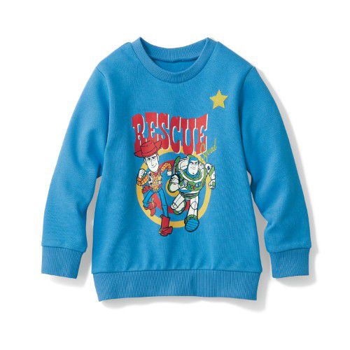 日本千趣會 - 迪士尼裏毛長T-胡迪與巴斯光年-水藍