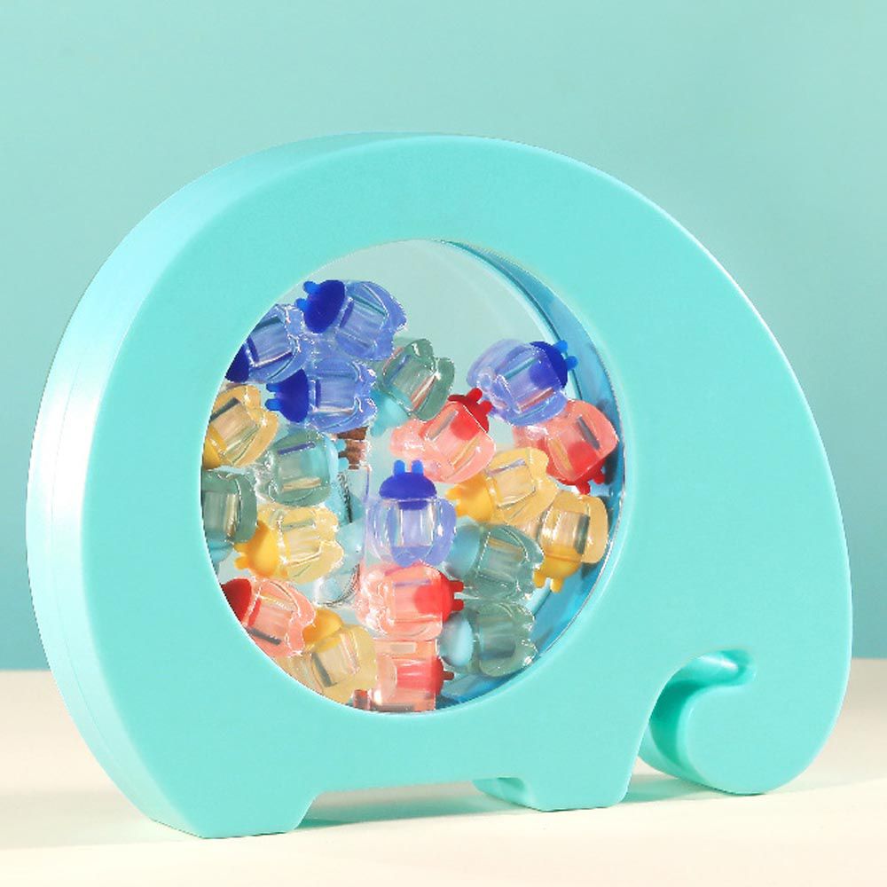 寶寶乳牙收藏盒-小象塑膠透明牙-藍色 (16x20cm)