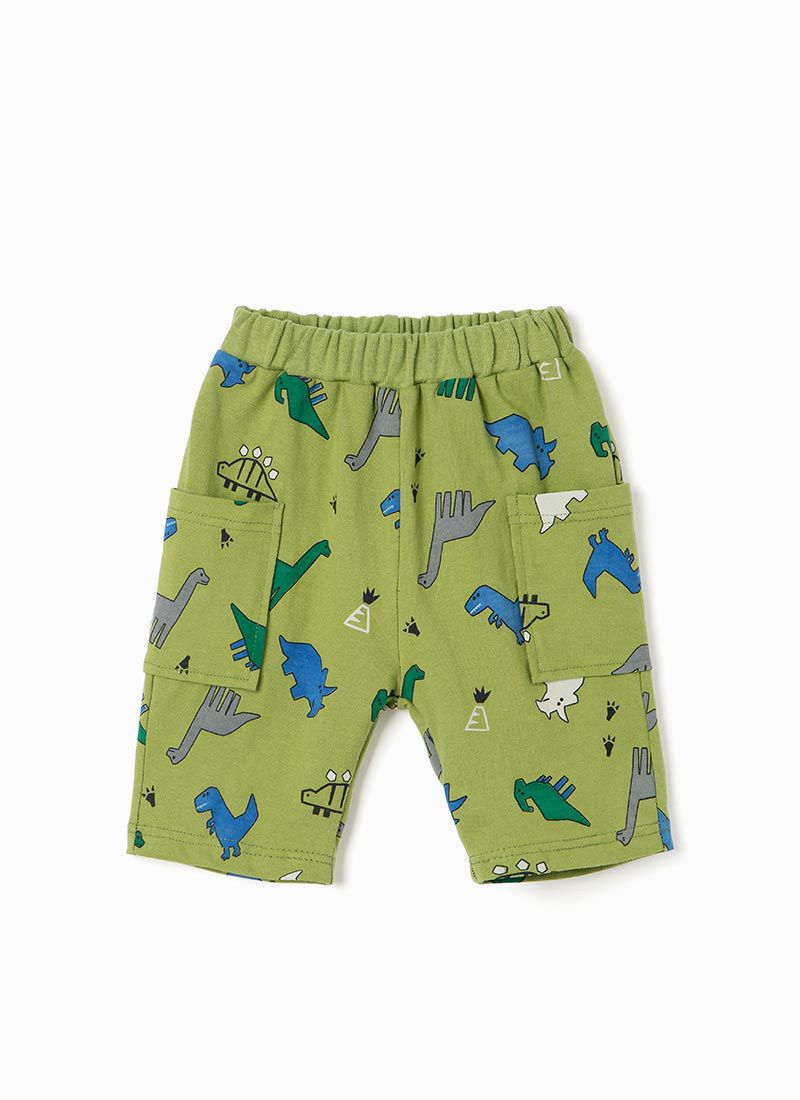 韓國 OZKIZ - 鬆緊腰侏羅紀公園短褲-綠