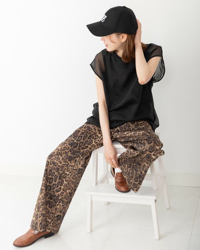 日本 gleam - 輕盈歐根紗唯美顯瘦法式袖上衣-黑