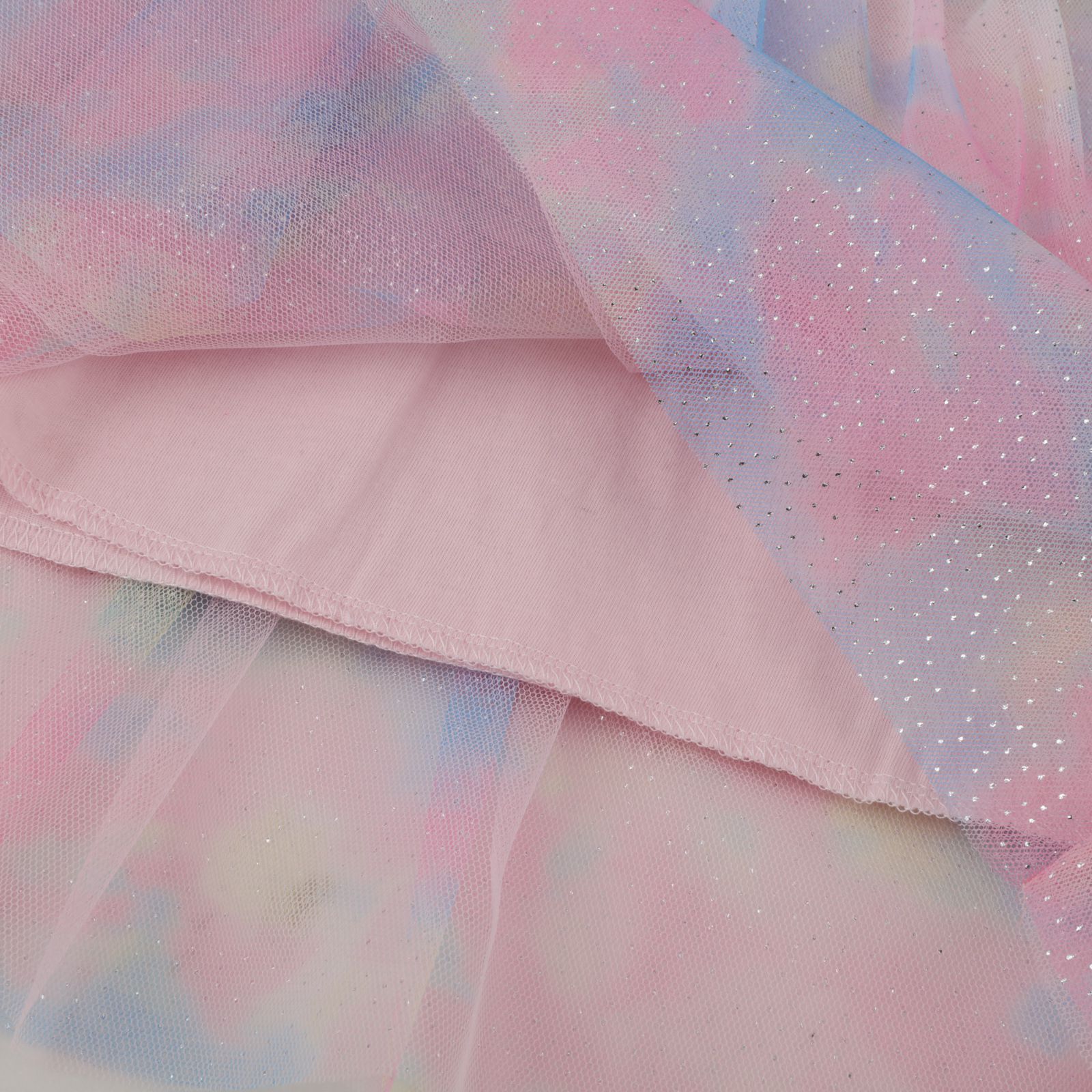 Jumping meters - 棉質圓領短袖網紗洋裝-滿滿亮片蝴蝶-白色