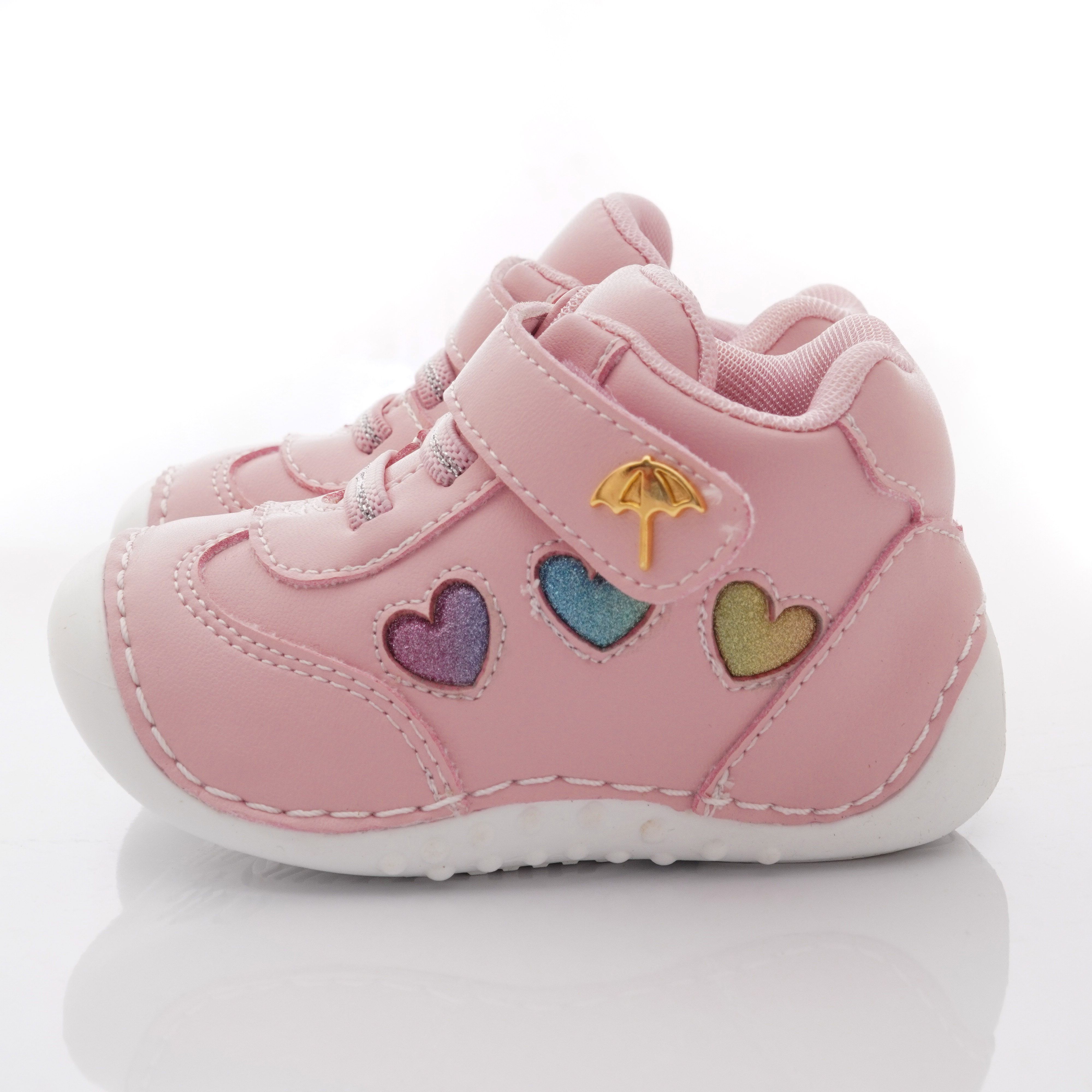 Arnold Palmer 雨傘牌 - 專櫃童鞋-皮質愛心學步款(寶寶段)-粉