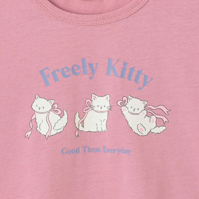 日本 Lycee mine - 100%棉 可愛少女印花長袖上衣-長毛狗狗-淺灰藍