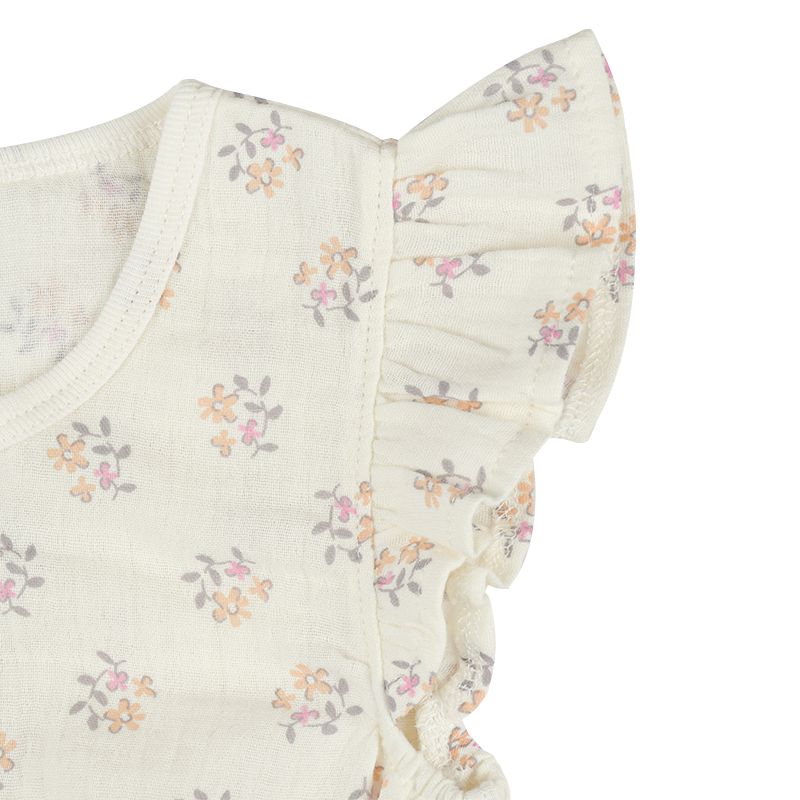 akachan honpo - 包屁衣-穆斯林棉紗 小花-米白色