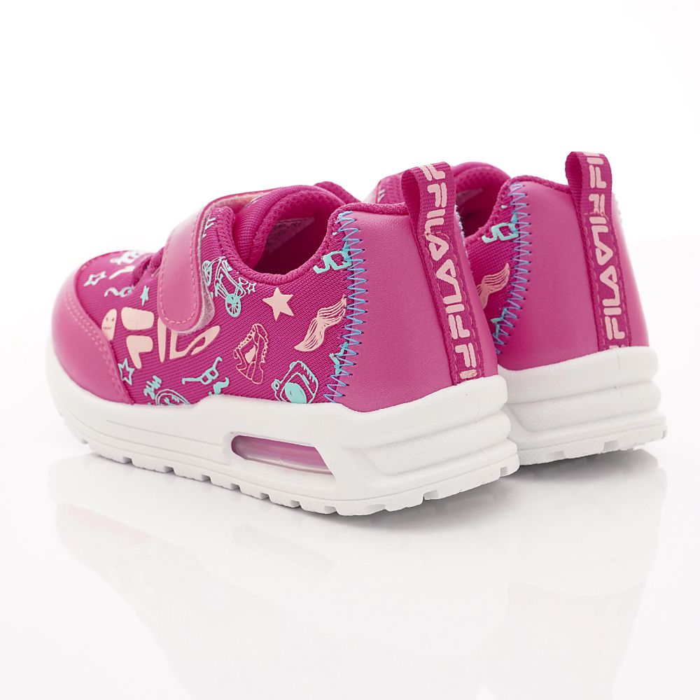 FILA - 半氣墊彈力印花運動鞋(中大童段)-桃