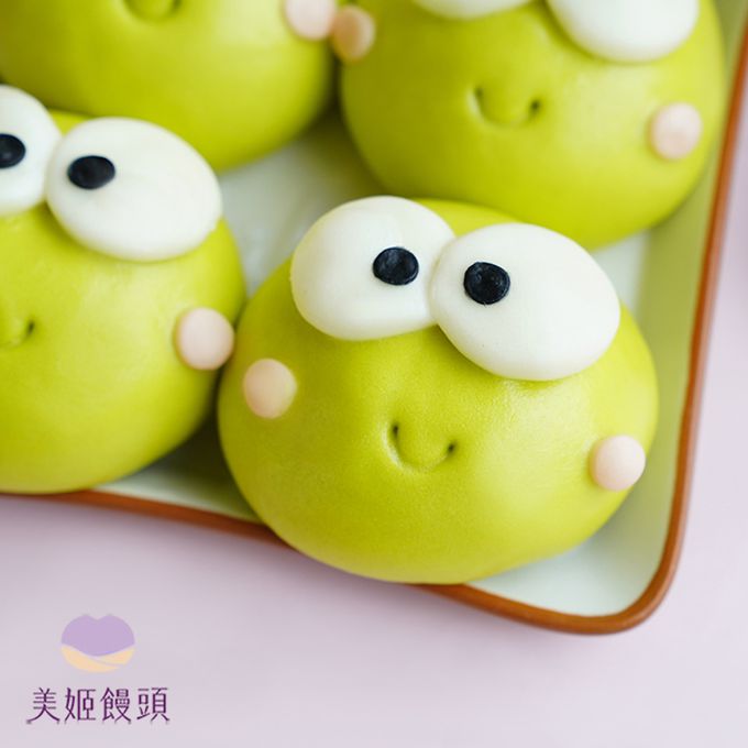 美姬饅頭 - 小青蛙鮮乳造型紅豆包-45g*6顆