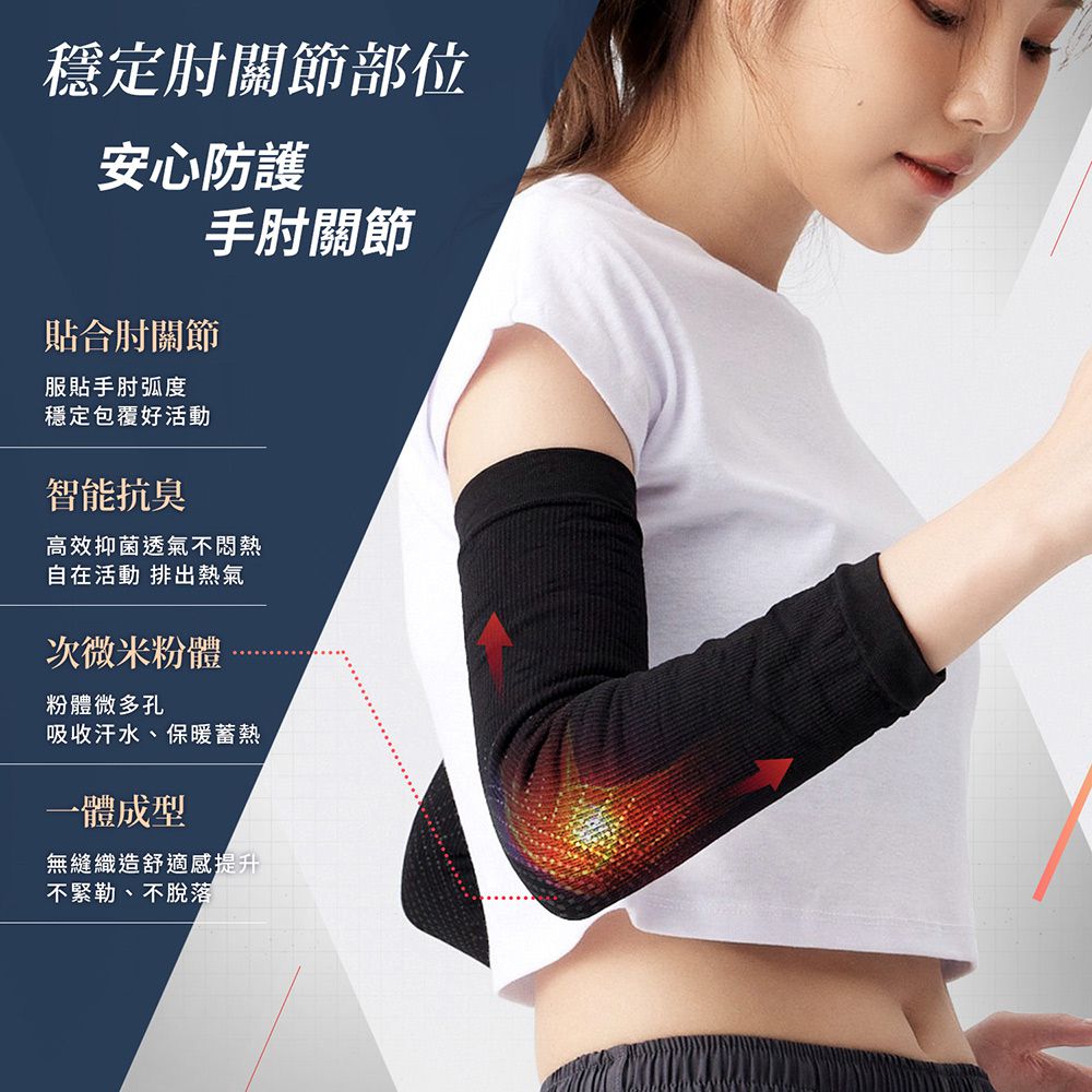 GIAT - 石墨烯遠紅外線護肘(一雙2支入) (FREE)