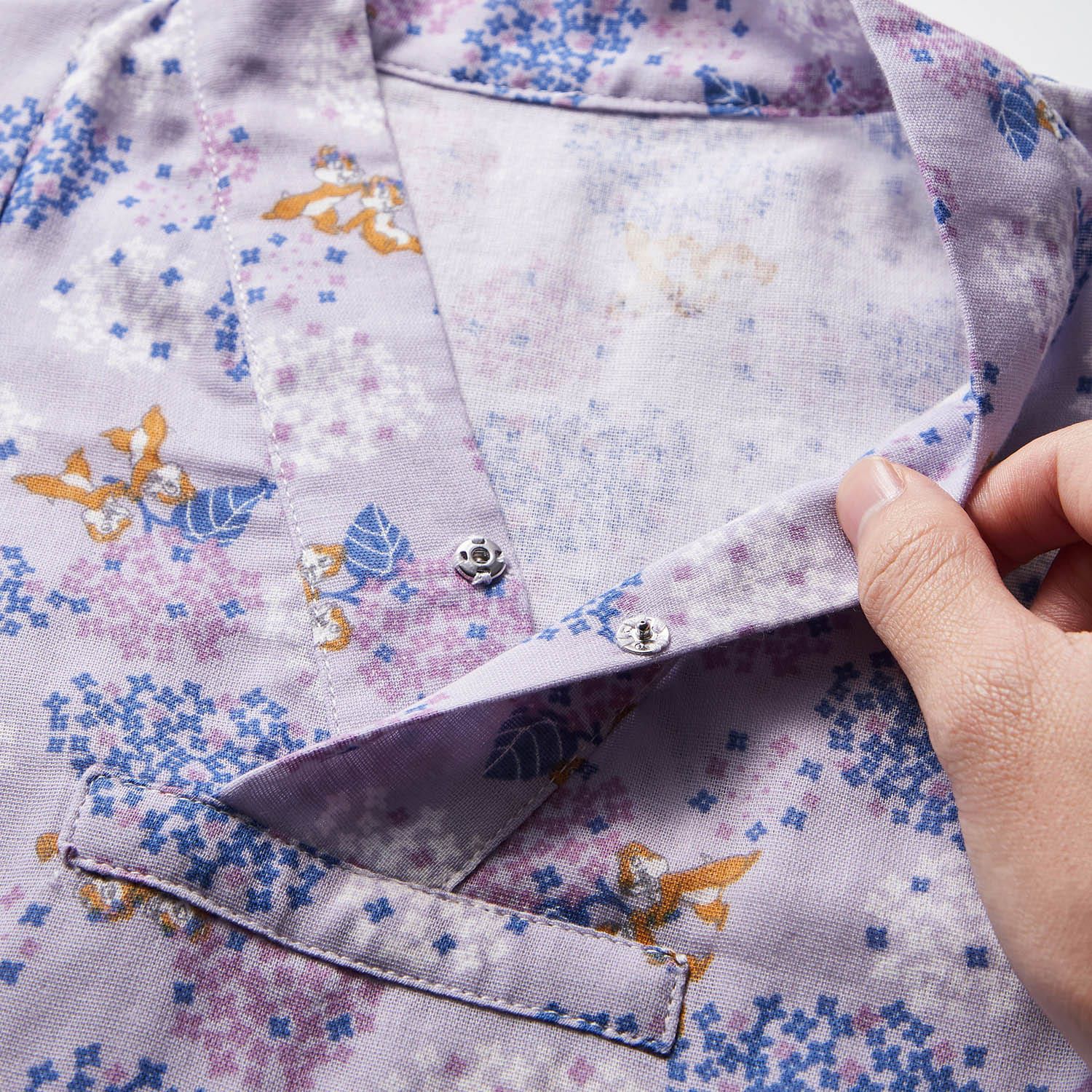 日本千趣會 - 迪士尼二重紗荷葉邊短袖甚平-米妮花園-嫩綠