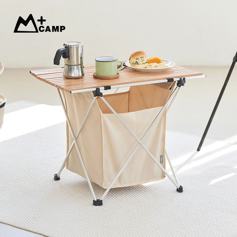 韓國M+CAMP - 戶外露營便攜摺疊式蛋捲桌(附置物袋)