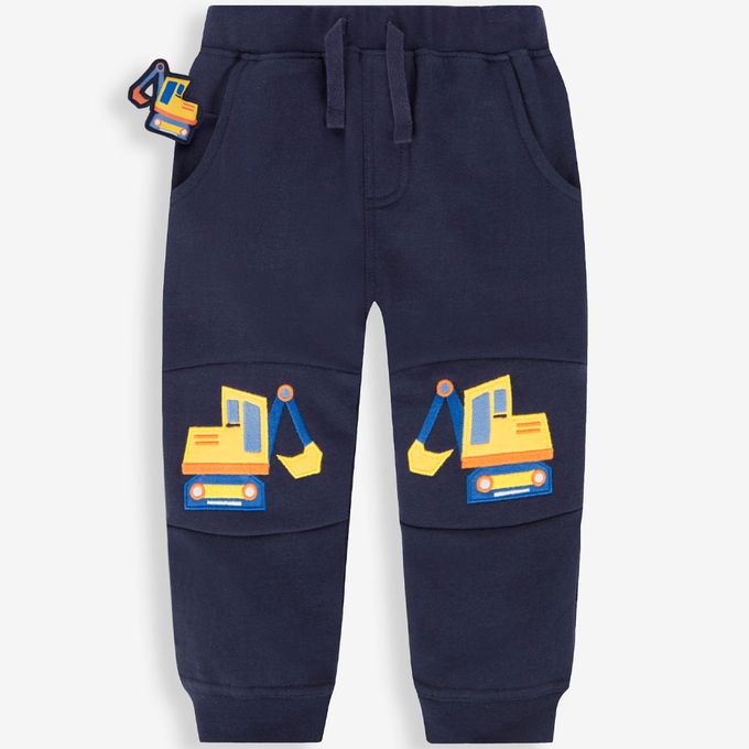 英國 JoJo Maman BeBe - 幼/兒童超優質秋冬100%純棉長褲-挖土機