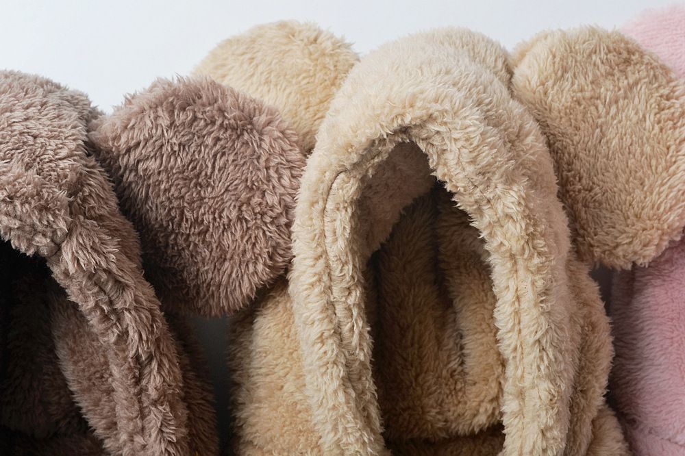 毛絨絨圍脖一體帽-小熊耳朵-咖啡色 (M(約3歲到8歲))