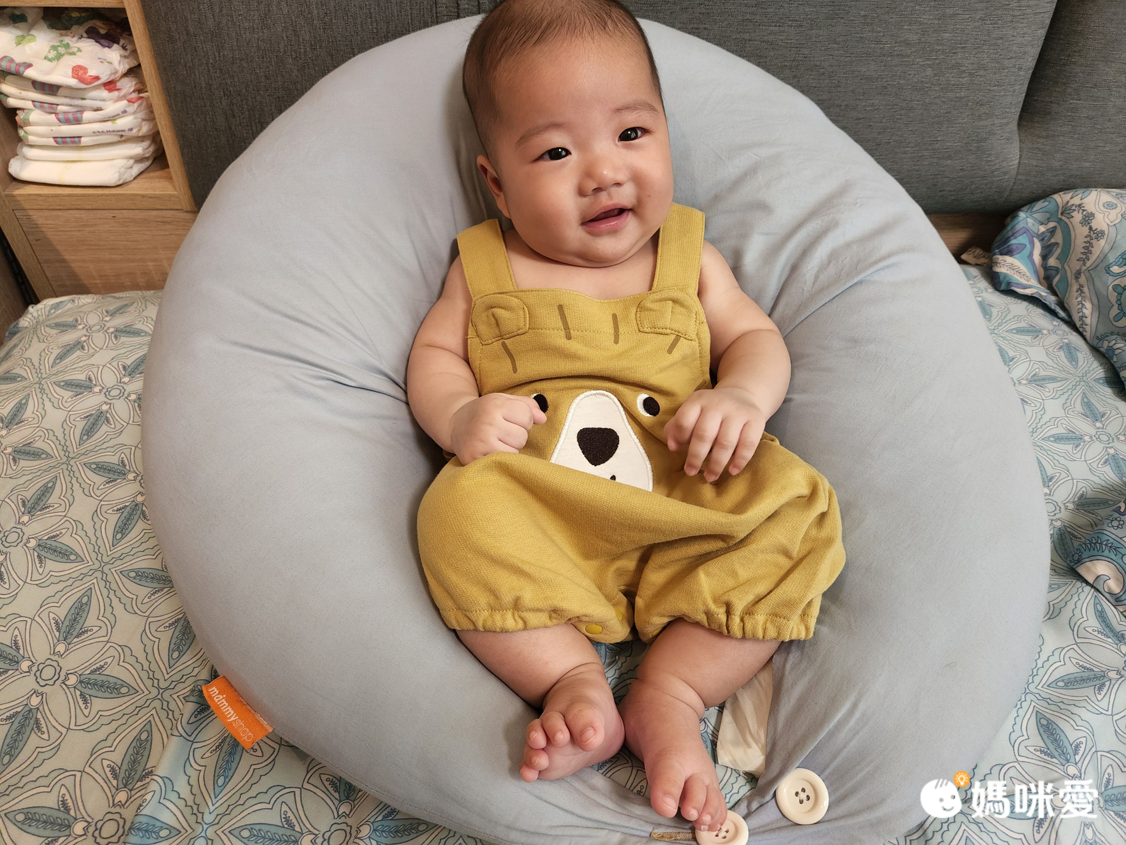 akachan honpo - 吊帶褲-動物-淺卡其色