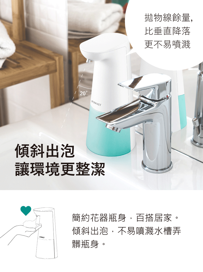 日本 Fuwaly - 微笑泡泡給皂機/自動感應洗手機-白色 + PHILIPS超鹼電池3號4入 + 日本獅王洗手慕斯補充包2入-超值組