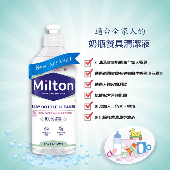 英國米爾頓 Milton - 奶瓶餐具清潔液-500ml*2瓶