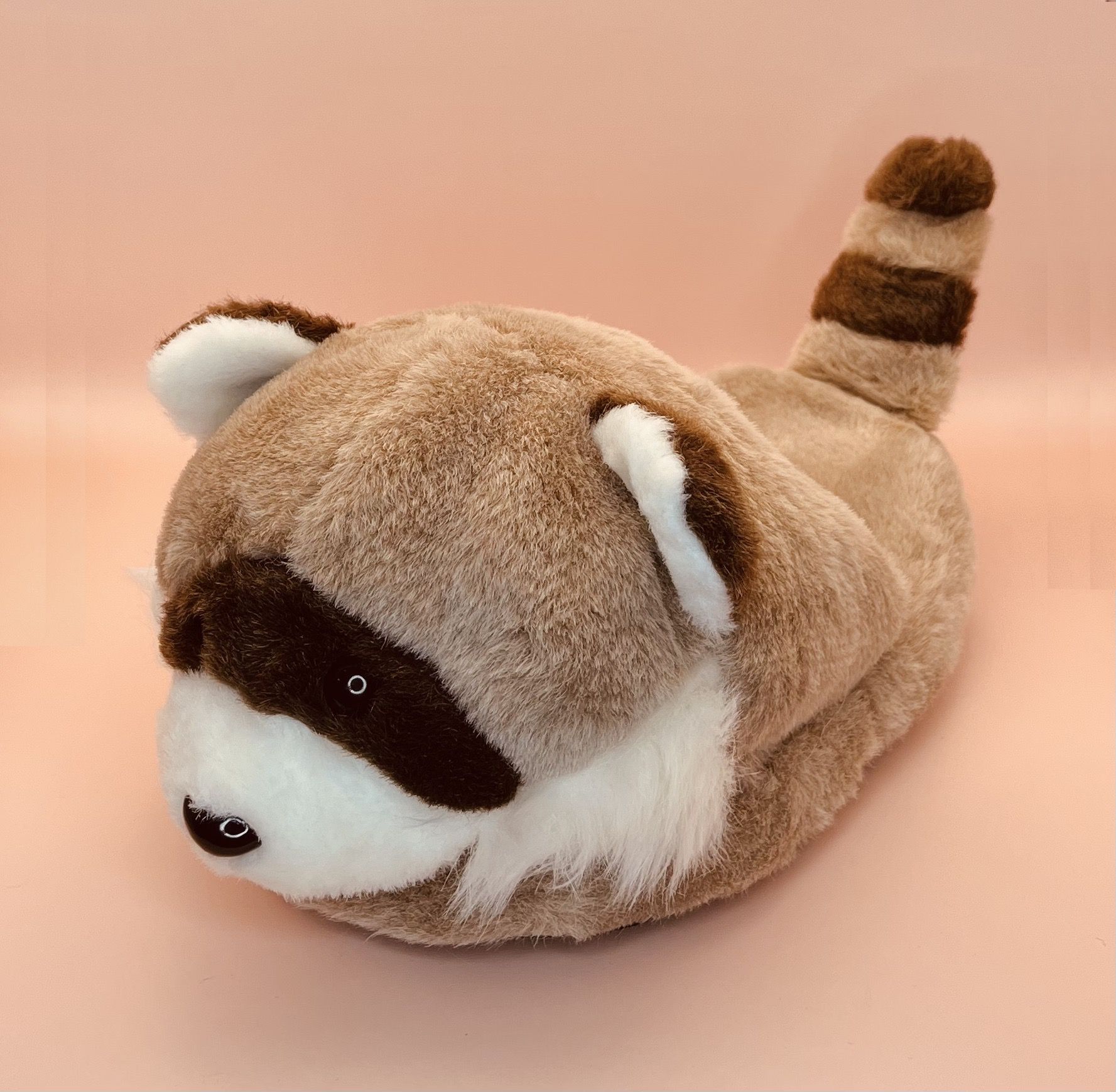 love, charlotte - 立體浣熊造型室內絨毛拖鞋-台灣製 (均碼 (腳長22-24.5cm))