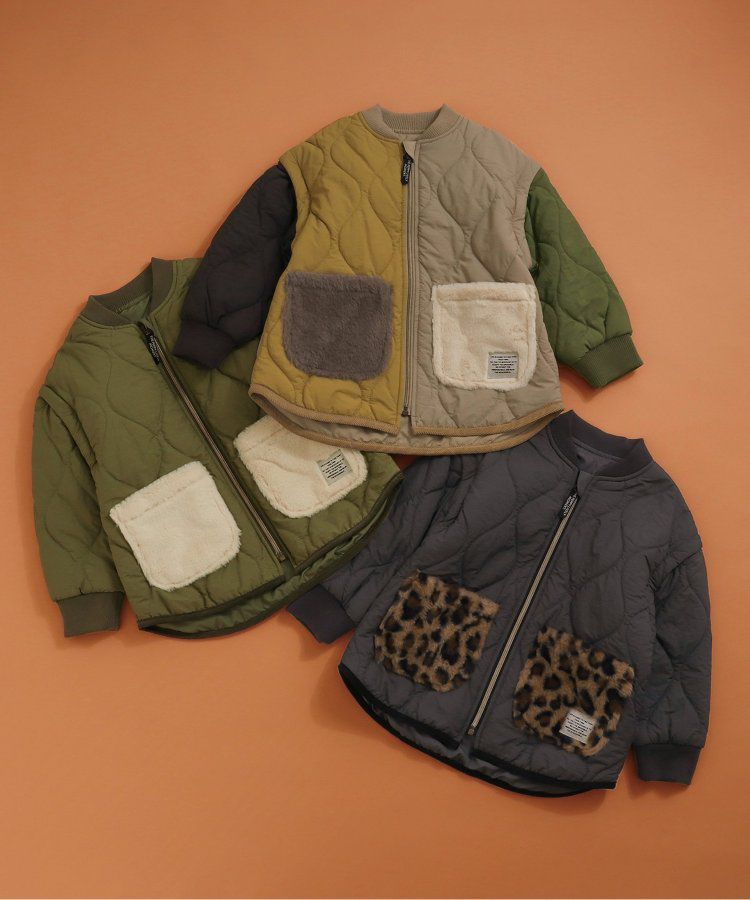 日本 BREEZE - 袖可拆2way絎縫拼接夾克/背心-軍綠