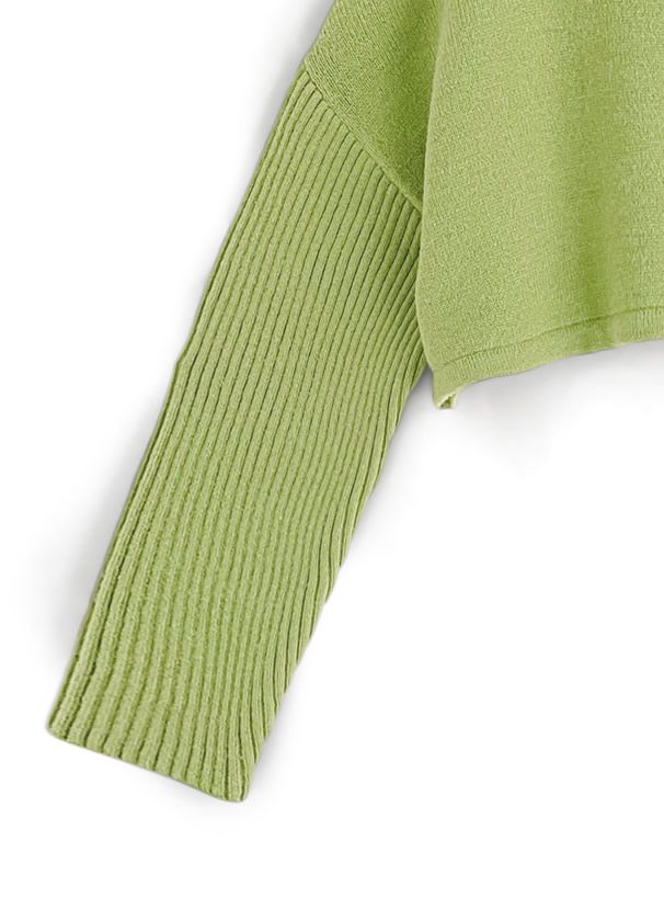 日本 GRL - 雜誌揭載 高領短版針織毛衣-奶油杏 (F)