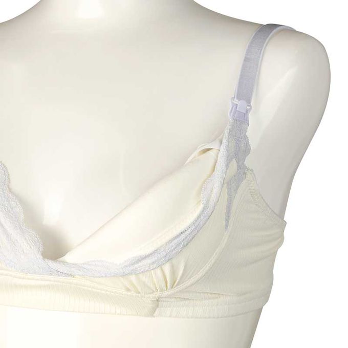 akachan honpo - 自然服貼胸罩 豐滿型-羅紋-米白色