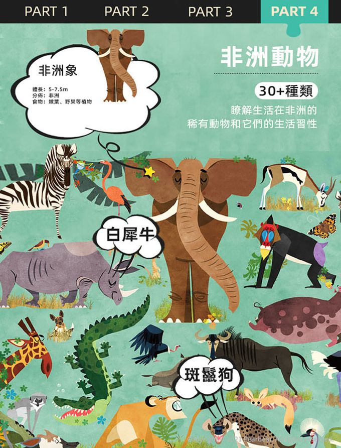 MiDeer - 圓筒百科拼圖-恐龍大陸(126片)