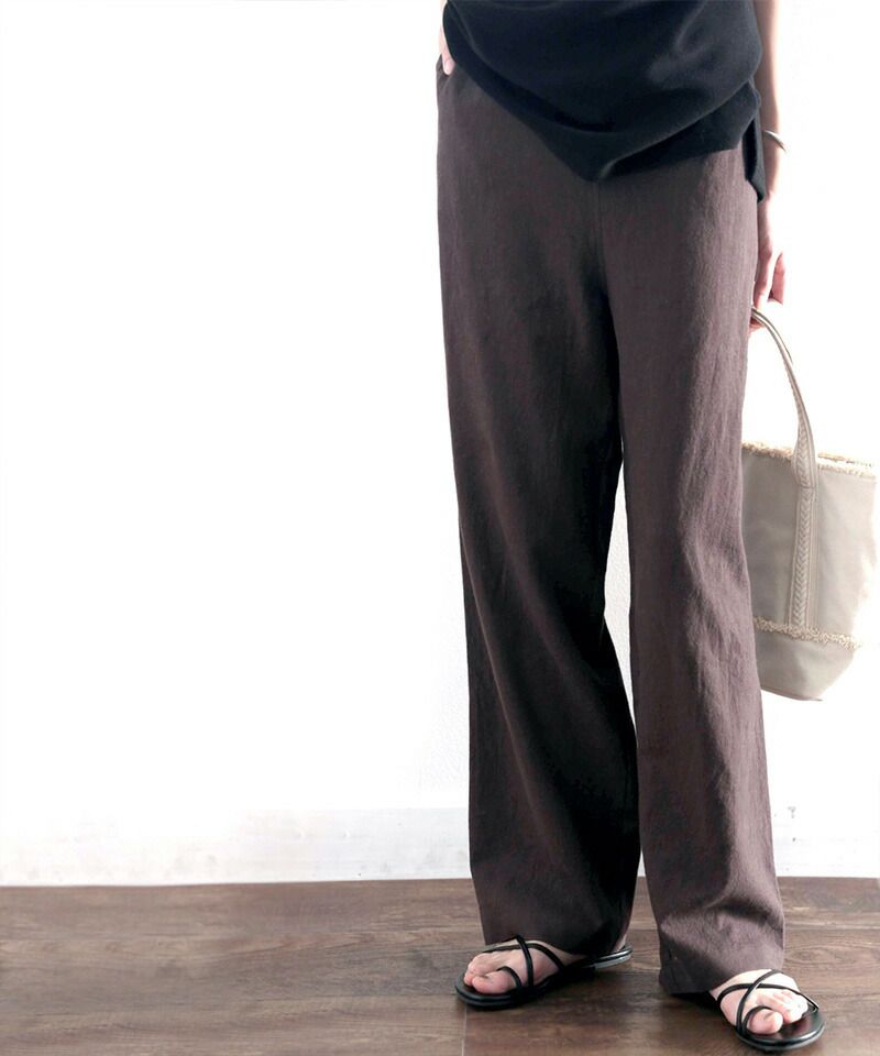 日本 Classical Elf - 嫘縈柔軟舒膚垂墜感寬褲-摩卡