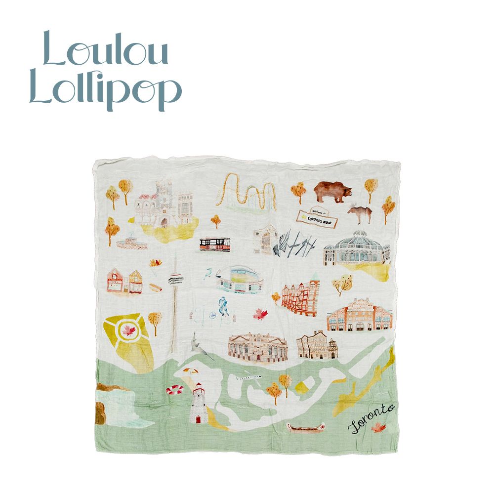 Loulou Lollipop - 竹纖維透氣包巾-城市款-加拿大多倫多 (120x120cm)