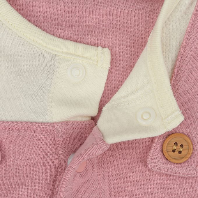 akachan honpo - 長袖連身衣-腿部寬鬆款 兔子-酒紅色 (50~60cm)