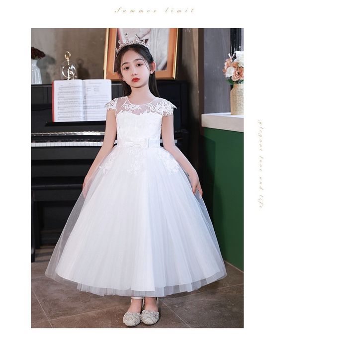 畢業典禮古典美人蕾絲白紗長禮服