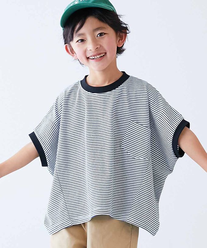 日本 devirock - 100%純棉落肩短袖上衣-淺灰