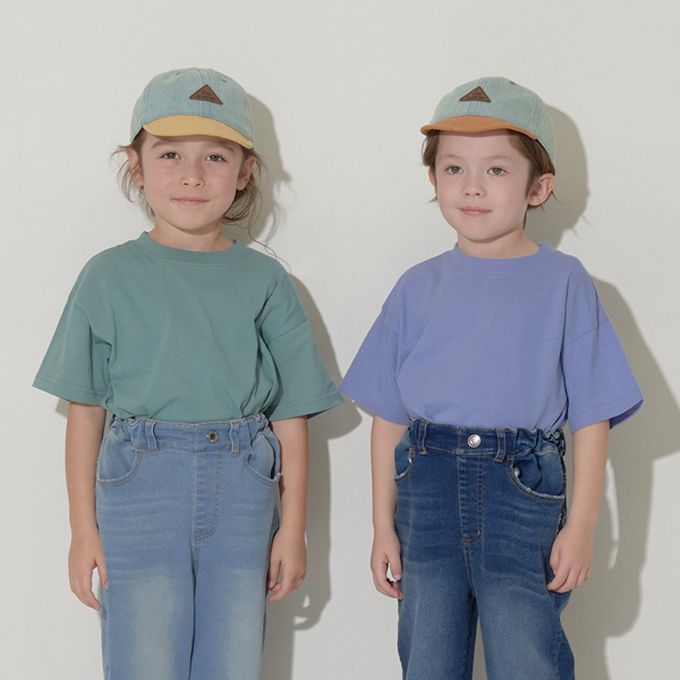 日本 b-ROOM - [低價]純棉柔軟素色T恤-炭灰