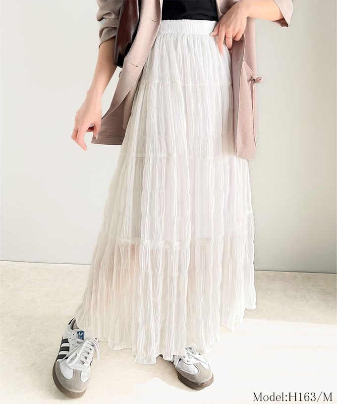 日本 Classical Elf - 柔軟飄逸分層透膚喇叭長裙-白