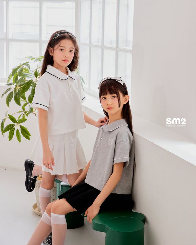 韓國 sm2 - 大女孩風格百褶短裙-黑