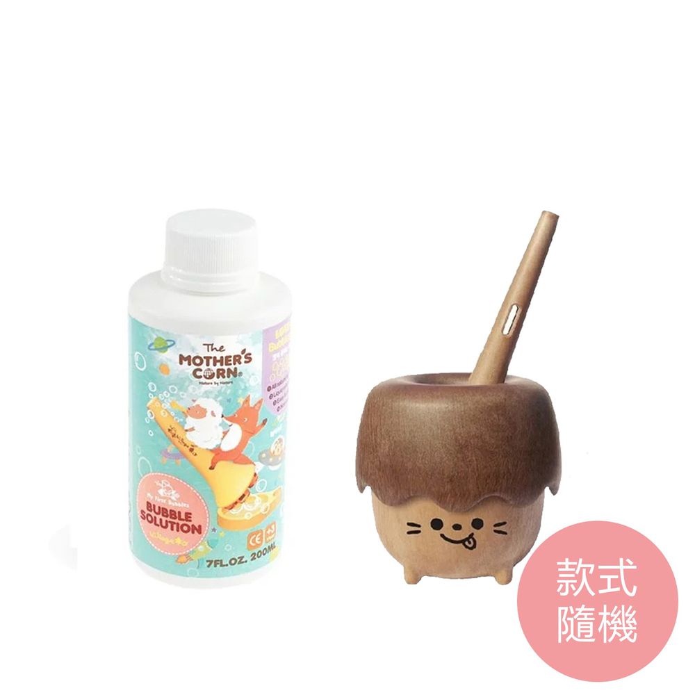 韓國 Mother's Corn - 小木森林兒童泡泡玩具(款式隨機)+兒童專用超多泡泡補充罐(200ml)