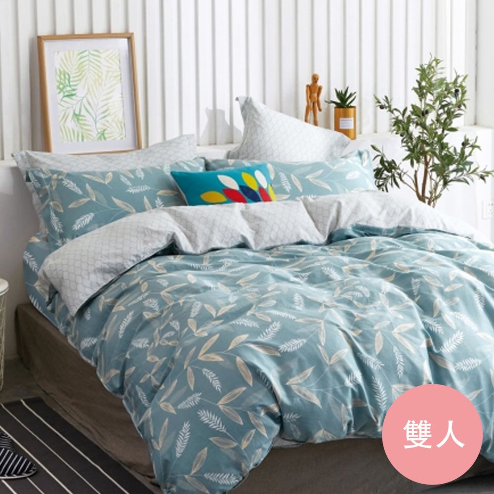 Pure One - 極致純棉寢具組-易暖時光-雙人鋪棉兩用被套床包四件組
