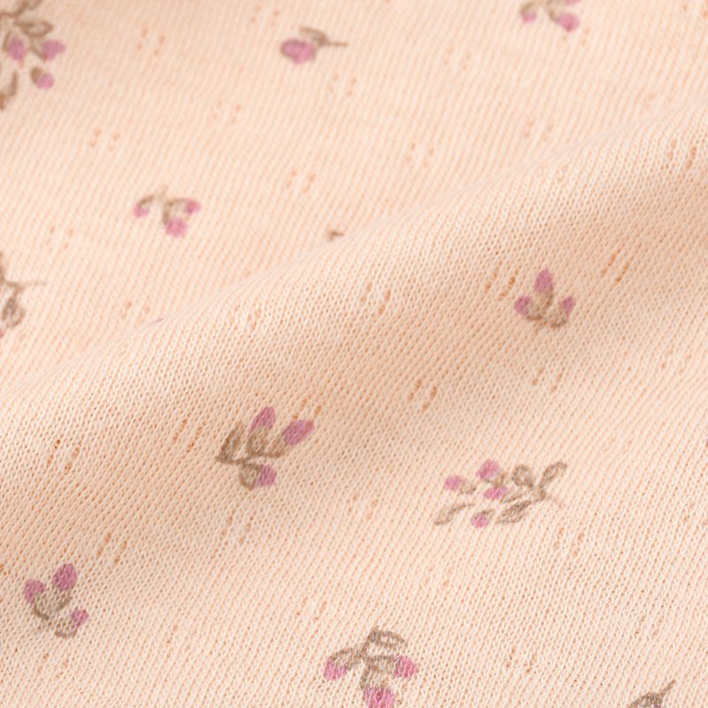 akachan honpo - 長袖前開式包屁衣-鬆軟棉-粉紅色