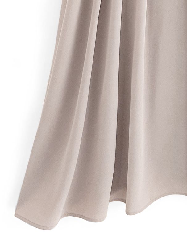 日本 GRL - 黑色下午茶紐結收腰洋裝-香檳粉