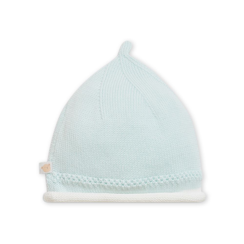 Chic a Bon 栗子頭編織帽(100%精梳棉)-湖水藍色
