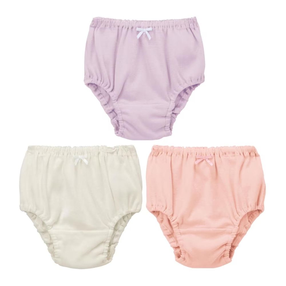日本千趣會 - GITA 純棉超值內褲三件組-白紫粉