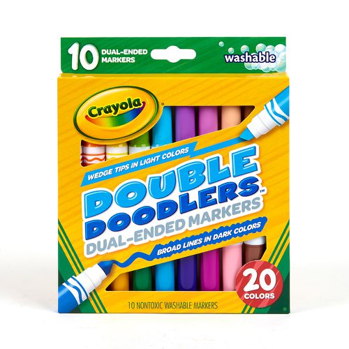 Crayola繪兒樂 - 可水洗雙頭粗桿彩色筆10支(20色)