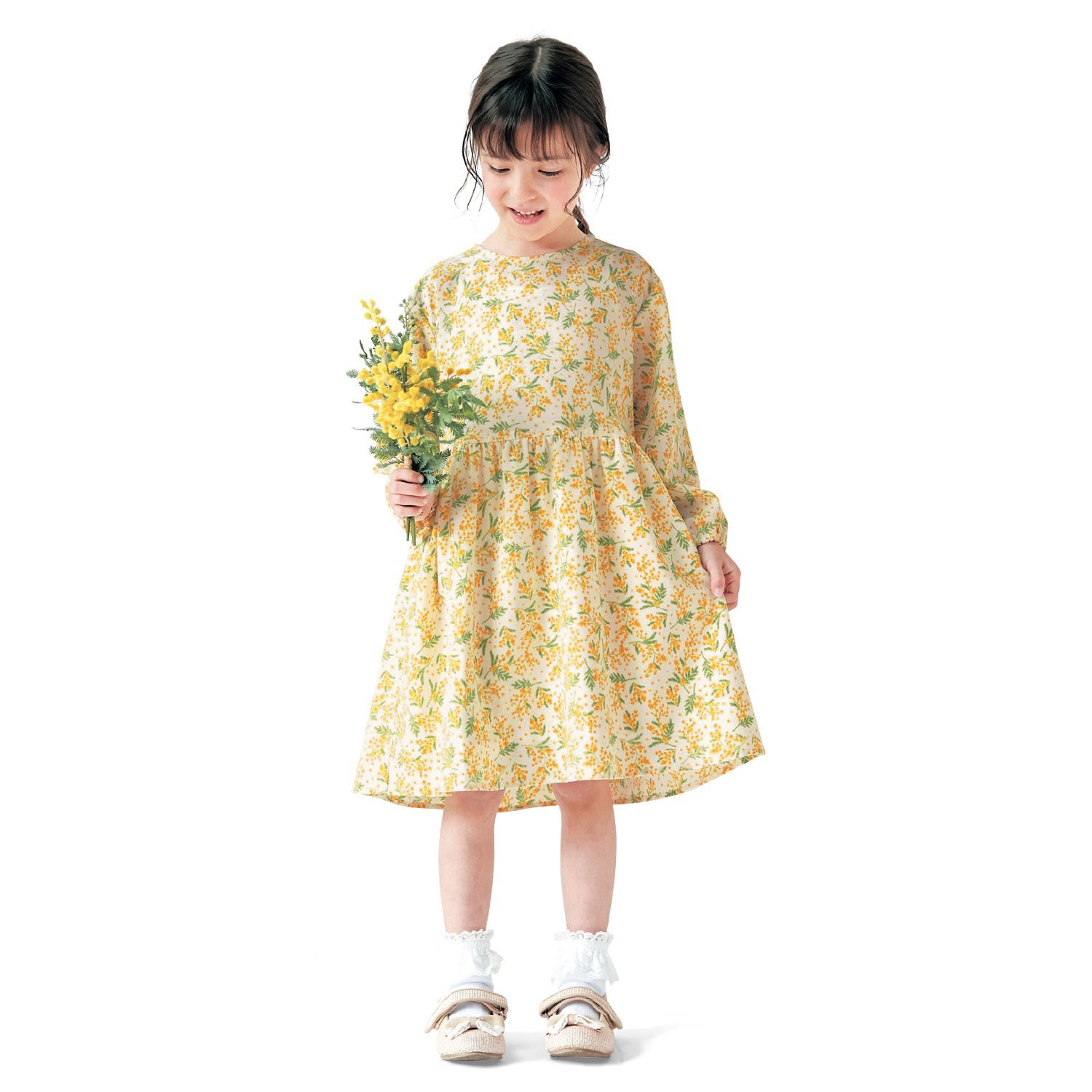 日本千趣會 - 春意盎然小碎花洋裝-黃