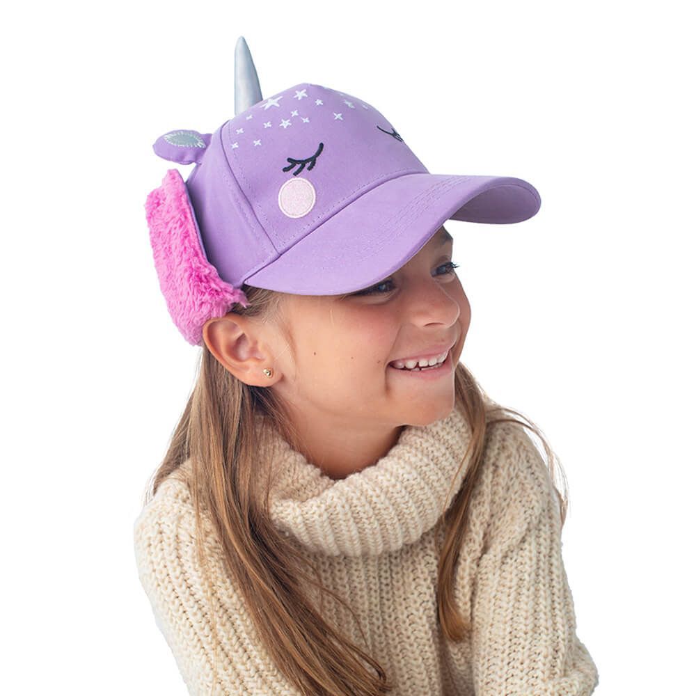 加拿大 flapjackkids - 3D造型遮耳棒球帽-獨角獸