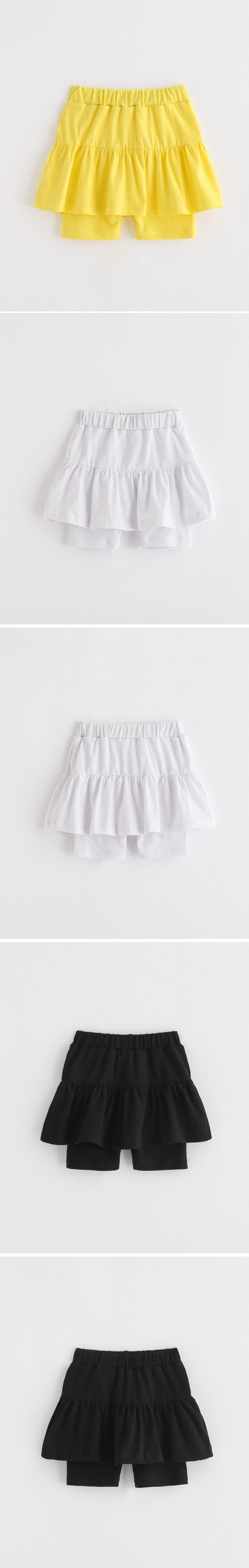 韓國 OZKIZ - 鬆緊腰層次蛋糕短褲裙-薰衣草紫