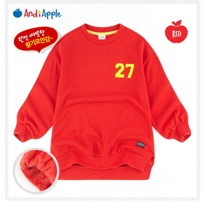 韓國 AndiApple - 運動風格內刷毛長版內搭褲套裝-紅X深灰