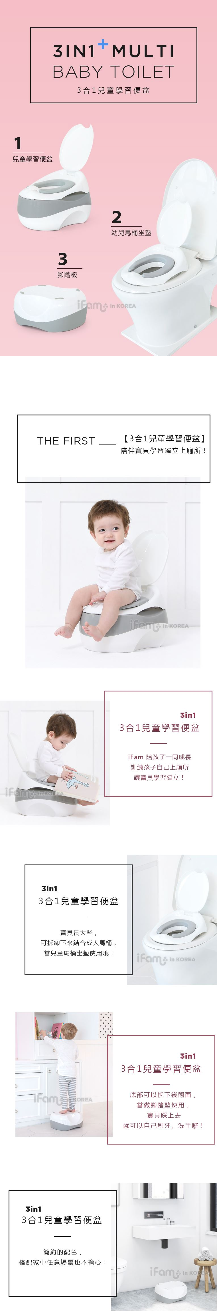 韓國 iFam - 3合1兒童學習便盆 (【31cm x 36.5cm x 25cm】)
