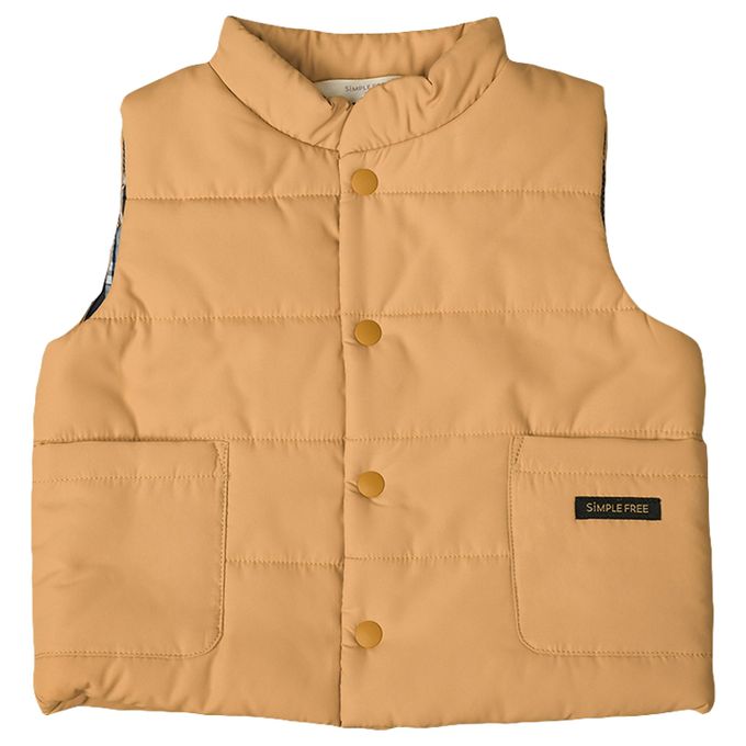 akachan honpo - 鋪棉背心-淺卡其色