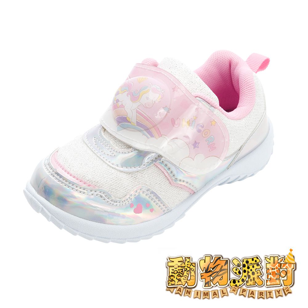 ARNOR 動物派對(獨角獸) 童鞋 電燈運動鞋 ASKX60109-減緩跑步壓力輕量鞋底-銀粉-(中大童段)