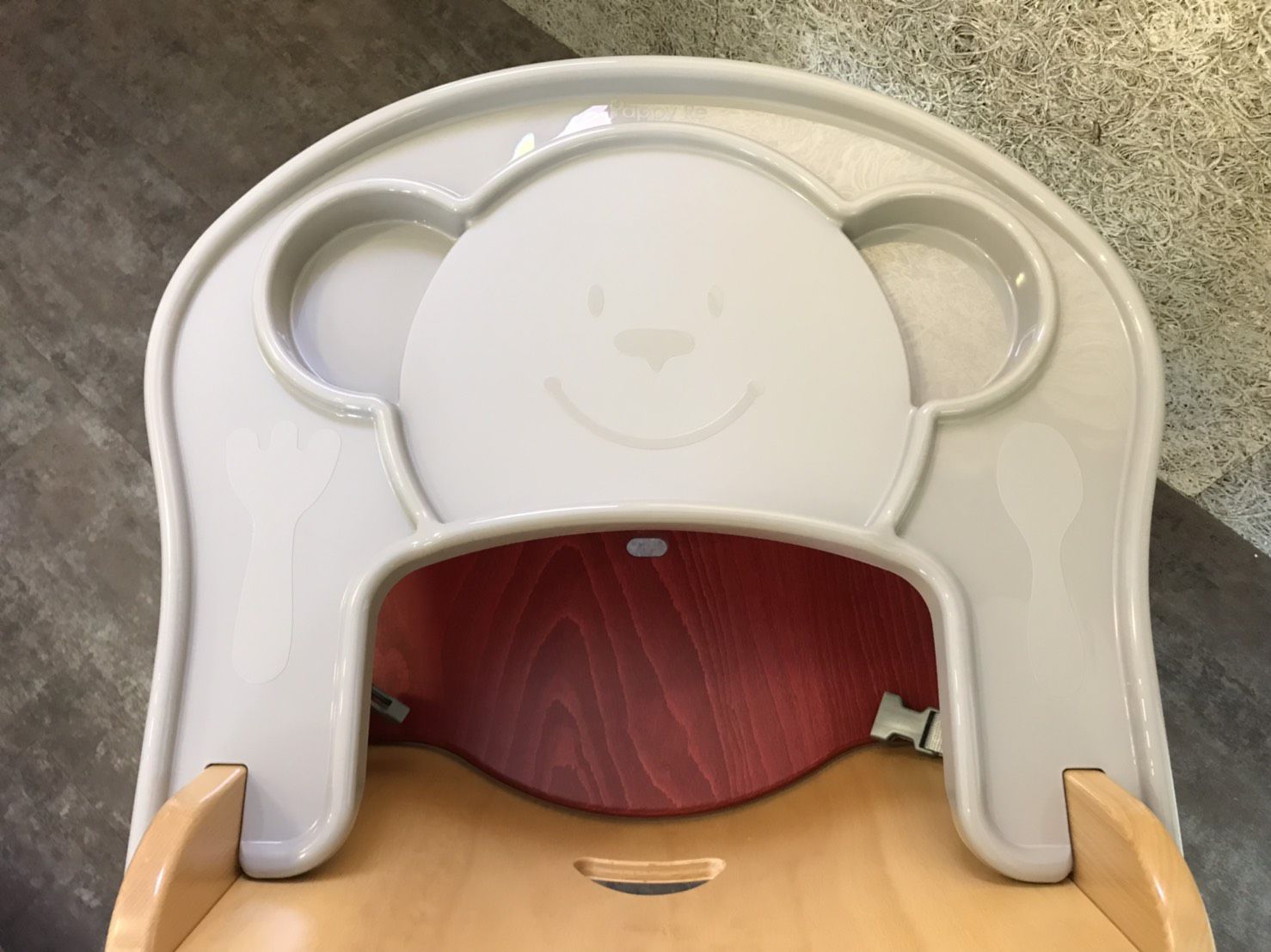 義大利 Pali - 小熊餐盤-橘-橘色-適用於熊寶寶成長餐椅