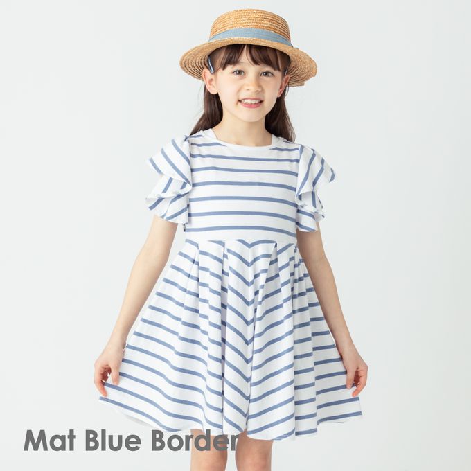 日本 evercloset - 波浪荷葉短袖浪漫洋裝-奶茶杏